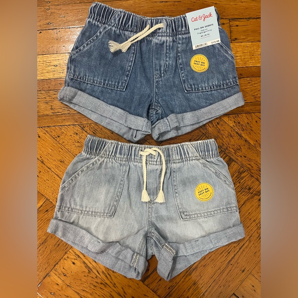 Cat & Jack Kids' Blue Denim Shorts Duo